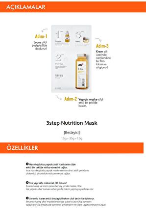 3 Aşamalı Yoğun Besleyici Maske (15g) 3 step Nutrition Mask