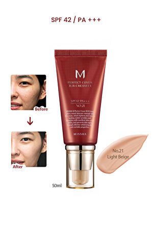 MISSHA Yoğun Kapatıcılık Sunan BB Krem M Perfect Cover BB Cream Ex No: 21