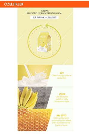 Besleyici Bakım Sağlayan Yaprak Maske(Muz-Süt) APIEU Banana Milk One-Pack