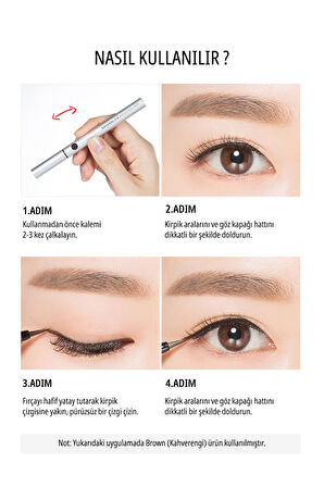 İnce Fırça Uçlu Kalem Eyeliner Natural Fix Brush Pen Liner (Black)