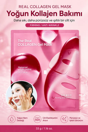 The Real Collagen Gel Mask - Canlandırıcı ve Elastikiyet Artırıcı Maske - 1 Adet