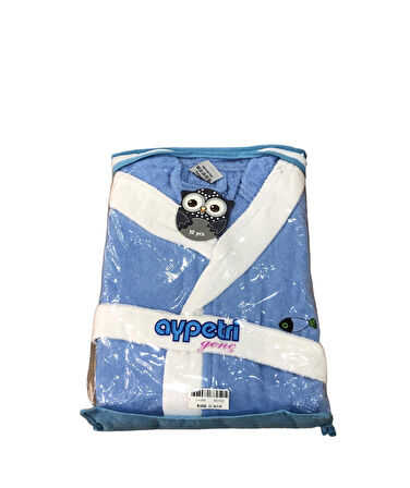 Kadife Kapüşonlu Kız - Erkek Çocuk Bornozu Pamuklu 