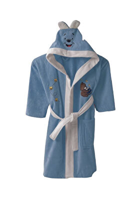 Kadife Kapüşonlu Kız - Erkek Çocuk Bornozu Pamuklu 