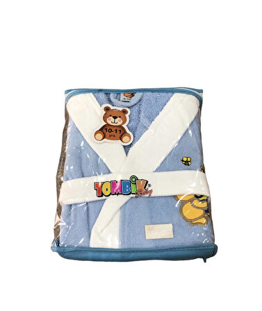 Kadife Kapüşonlu Kız - Erkek Çocuk Bornozu Pamuklu 