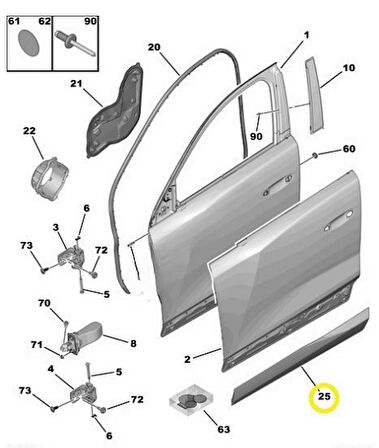 Peugeot 408 P54 Sağ Ön Kapı Bandı / Çıtası 98407283XT