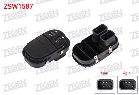 FORD ESCORT ÖN SOL CAM AÇMA DÜĞMESİ ANAHTARI ÇİFTLİ 8 PİN 1992-1995 ARASI 145477A2