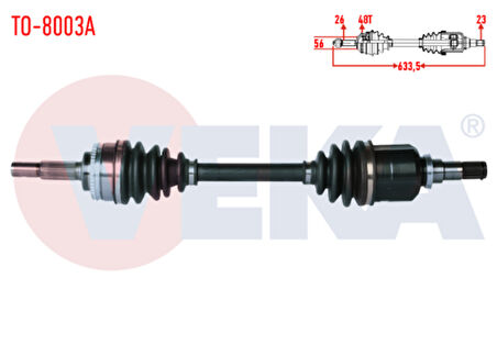 TOYOTA COROLLA 1.4 VVT-I SOL ÖN AKS KOMPLE 2002-2007 ARASI ABSLİ 4341002240 43410-02240