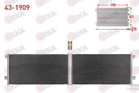 FORD TRANSİT CONNECT 1.8 TDCI KLİMA RADYATÖRÜ 2002-2013 ARASI GP.43-1909