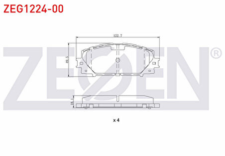 TOYOTA YARİS (P9) 1.0 VVT-I 1.33 VVT-I ÖN FREN BALATA TAKIMI 2006-2010 ARASI 04465-52180