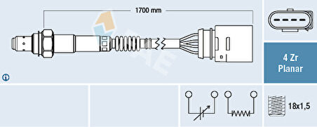 AUDİ TT A3 A4 A6 A8 1.6 1.8T OKSİJEN LAMBDA SENSÖRÜ 1K0998262