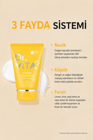 Dr. Vita Vitamin Cleansing Foam Makyaj Köpüğü E Vitamini Kapsüllü 100 ml