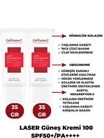 Cell Fusion C Laser Sunscreen 100 SPF50+/PA+++ 35ml+35ml Set