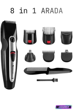 Silver Crest SC-810 Şarjlı Saç Sakal Tıraş Makinesi Makinesi 8 In1 Erkek Bakım Seti