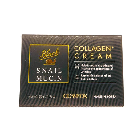 Glamfox Black Snail Mucin Collagen Cream 50 GR