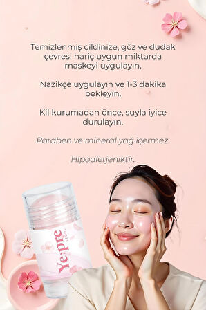 Cherry Blossom Mud Stick Mask Nemlendirici Hyaluronic Acid Kil Maskesi Kore 40g