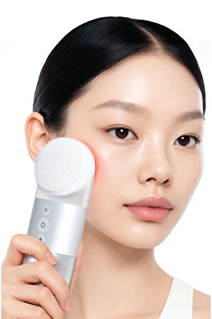 3X Deep Sonic Cleanser -LED Işıklı Titreşimli Isıtma Soğutma Özellikli Yüz Temizleme ve Masaj Cihazı