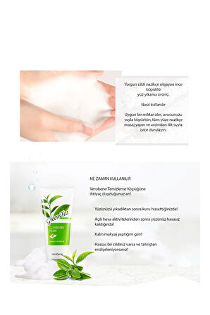 Cleansing Foam Green Tea Akneli Yüz Temizleyici Nemlendirici Yüz Temizleme Jeli Kore 150ml