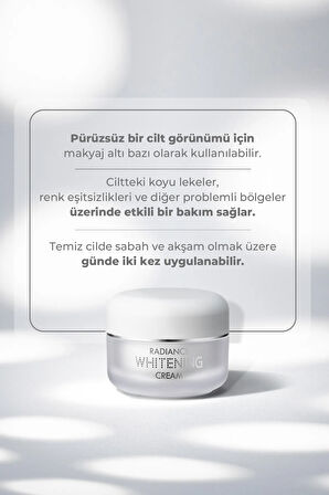 Radiance Whitening Cream Leke Karşıtı Ton Eşitleyici Ve Aydınlatıcı Nemlendirici Krem Kore 50ml