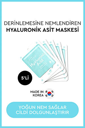On Hyaluronic Acid Mask Hyalüronik Asit Özlü Yüz Maskesi 5'li