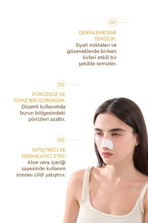 Nose Patch Siyah Nokta Ve Gözenek Için Temizleyici Burun Bandı 10'lu