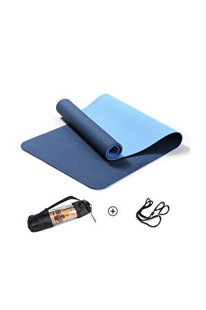 Pilates & Yoga Minderi, Çift Renkli Mat Mavi