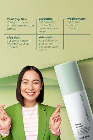 Vegrow Cica Mide Watery Ampoule Nemlendirici Onarıcı Ampul Kore 50ml