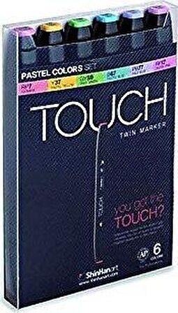Touch Twin Marker florasan Colors set 6 adet    keçeli kalem