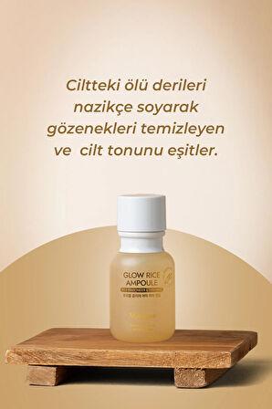 Glow Rice Ampoule Pirinç Kepeği Suyu Aydınlatıcı Onarıcı Ampul Hassas Kuru Cilt Kore 55ml