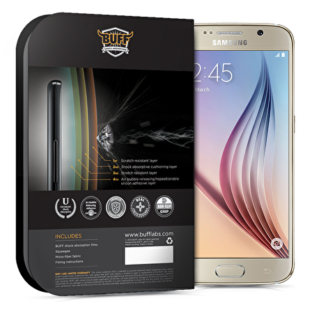 Buff Galaxy S6 ile Uyumlu Darbe Emici Ekran Koruyucu Film