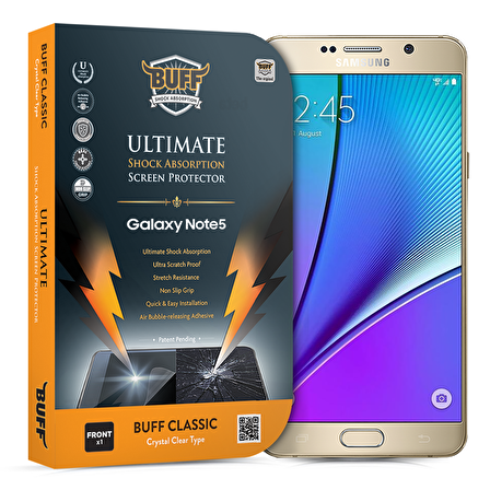 Buff Galaxy Note 5 ile Uyumlu Darbe Emici Ekran Koruyucu
