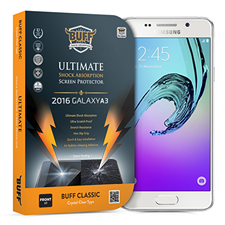 Buff 2016 Galaxy A3 ile Uyumlu Darbe Emici Ekran Koruyucu Film