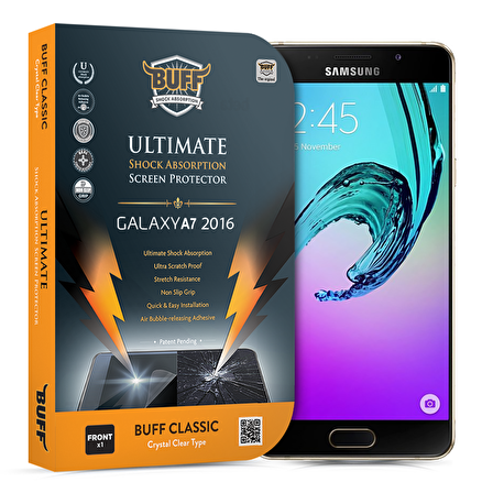 Buff 2016 Galaxy A7 ile Uyumlu Darbe Emici Ekran Koruyucu Film