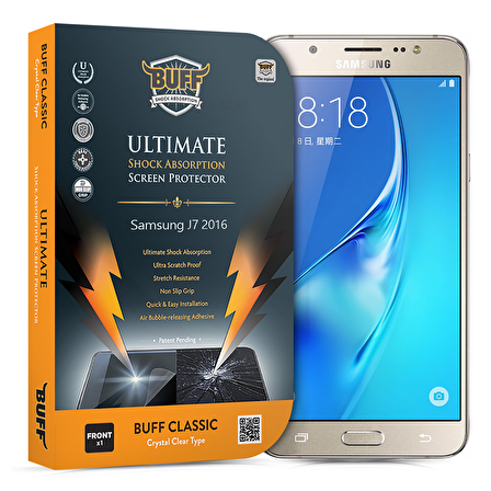 Buff Galaxy J7 2016 ile Uyumlu Darbe Emici Ekran Koruyucu Film
