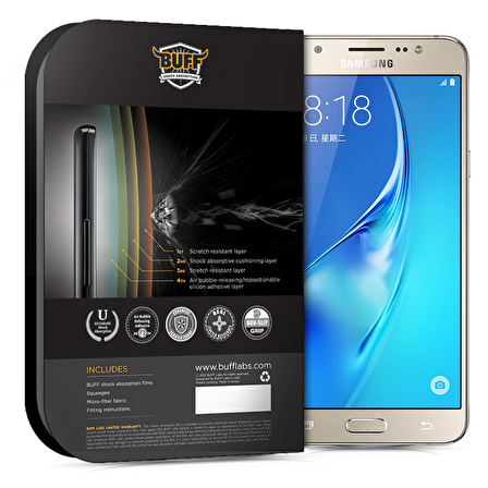 Buff Galaxy J7 2016 ile Uyumlu Darbe Emici Ekran Koruyucu Film
