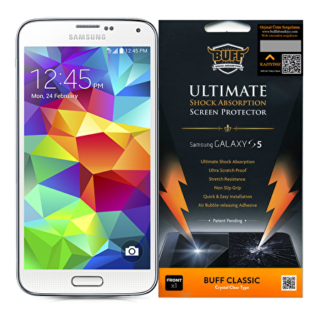 Buff Galaxy S5 ile Uyumlu Darbe Emici Ekran Koruyucu Film