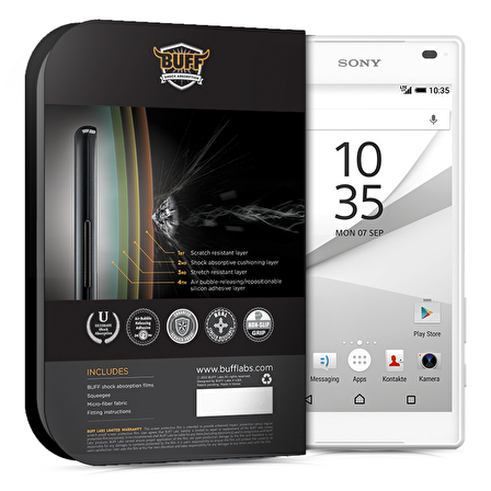 Buff Xperia Z5 Compact ile Uyumlu Darbe Emici Ekran Koruyucu Film