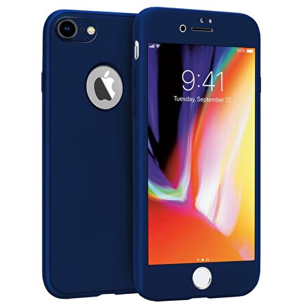 Buff iPhone 8 ile Uyumlu 4D Kılıf Blue