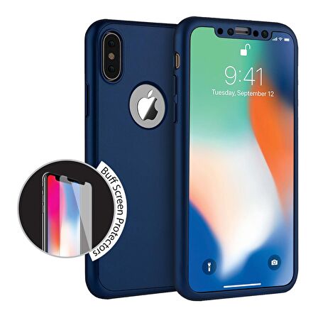 Buff iPhone X 4D Kılıf Blue