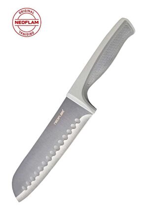 NEOFLAM FİKA GRİ MİCROBAN SANTOKU BIÇAK 18 CM      