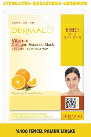 DERMAL Aydınlatıcı, Sıkılaştırıcı, Arındırıcı Vitamin Özlü Kolajen Maske X10 Adet