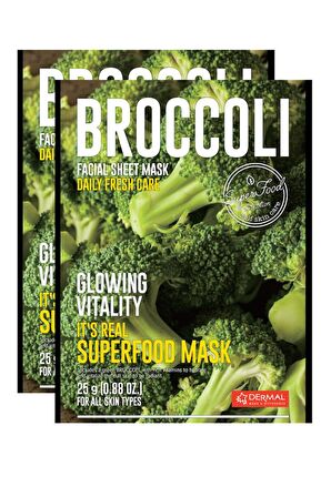 DERMAL Canlandırıcı ve Parlaklık Kazandıran Brokoli Maskesi 25gr 2'li Set