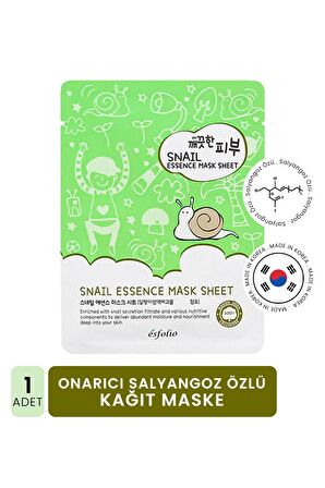 Onarıcı Salyangoz Özü İçeren Kağıt Maske Esfolio Snail Essence Mask Sheet