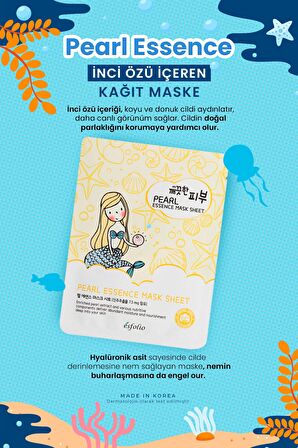 İnci Özü İçeren Aydınlatıcı Kağıt Maske Esfolio Pearl Essence Mask Sheet