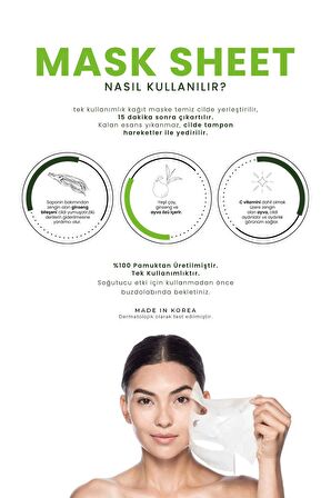 Yeşil Çay İçeren Yatıştırıcı Kağıt Maske Esfolio Green Tea Essence Mask Sheet