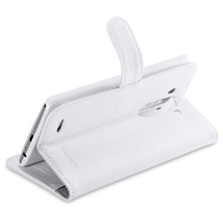 Spigen LG G3 ile Uyumlu Kılıf Slim Wallet S Cüzdan White