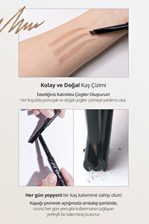 İnce Altıgen Uçlu Kaş Kalemi Clio Kill Brow Auto Hard Brow Pencil (02 Light Brown)