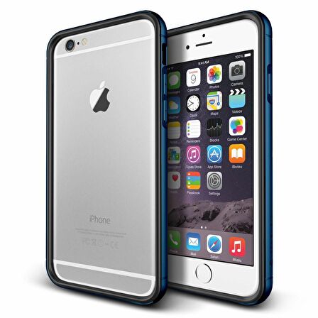 Verus iPhone 6 Plus/6S Plus Iron Bumper Kılıf Black Monaco Blue