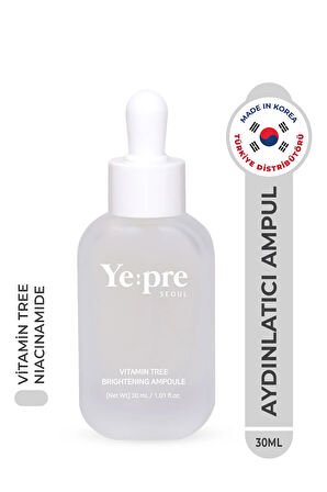 Vitamin Tree Brightening Ampoule Aydınlatıcı Cilt Tonu Eşitleyici Ampul Niacinamide Kore 30ml