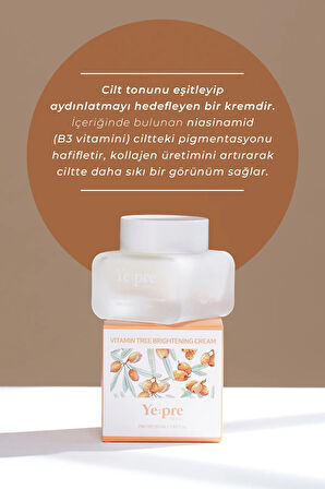 Vitamin Tree Brightening Cream Aydınlatıcı Cilt Tonu Eşitleyici Nemlendirici Niacinamide Kore 50ml