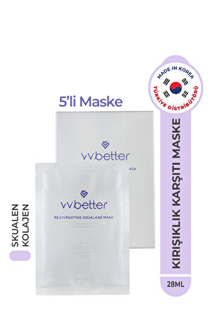Rejuvenating Squalane Mask Yüz Maskesi Centella Asiatica Madecassoside Hyaluronic Acid Kore 5'li